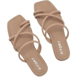 Womens Flat Slide Sandals Toe Ring Thong Strappy Summer Slip On Shoes Size